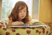 Photo of a cartoon character, like the one on the website, of a little girl. If too hard, photo of children reading.