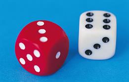 Photo of dice or a board game.