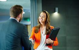 Photo of a job interview taking place in London.