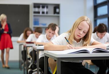 Photo of a student/s taking a written exam.