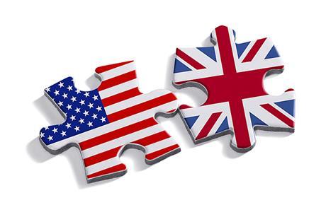 Photo to illustrate the differences between American and British English.