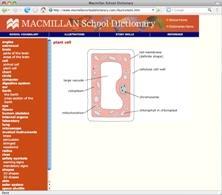 A page from the Macmillan School Dictionary Web site: diagram of a plant cell