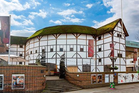 Photo of Shakespeare or of the Globe Theatre in London.